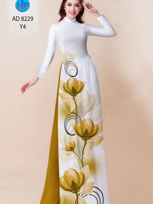 Vải Áo Dài Hoa In 3D AD 8229 28